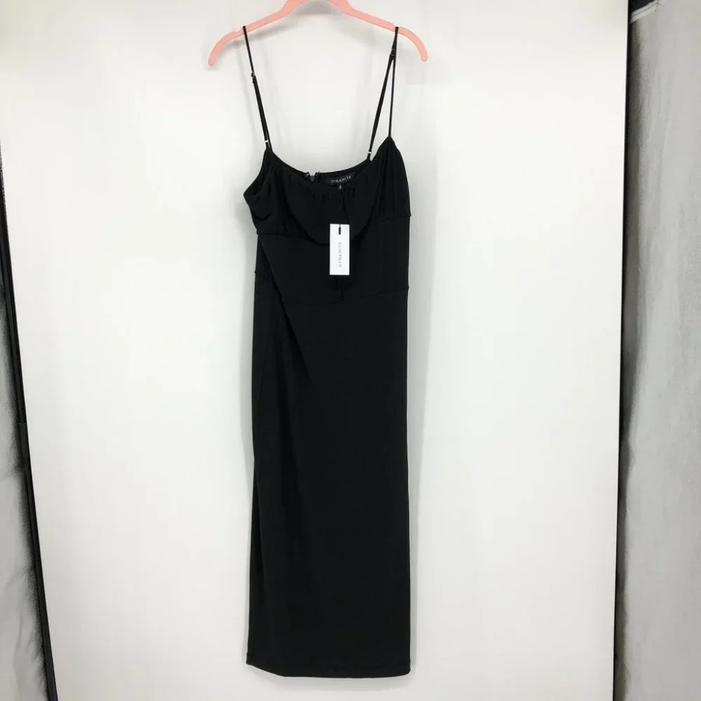 NWT Dynamite Black midi corset detail cami dress Medium - Picture 4 of 14